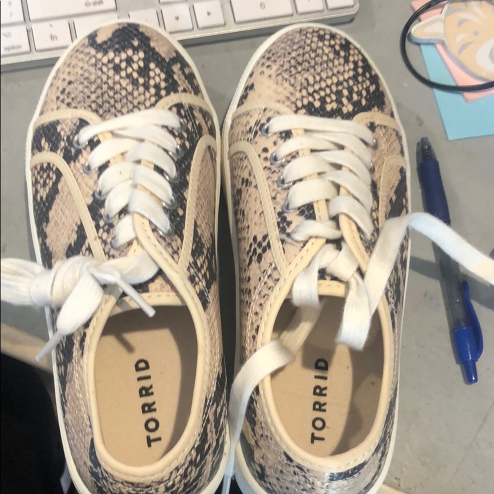 Torrid Wide Width Snakeskin Platform Sneakers - image 1